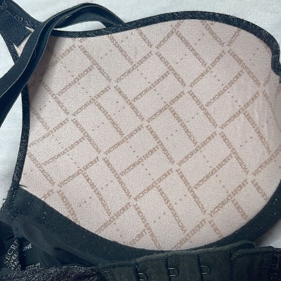 Victoria Secret Padded Perfect Coverage Heathered Black Bra. Size 32B. - Picture 6 of 10